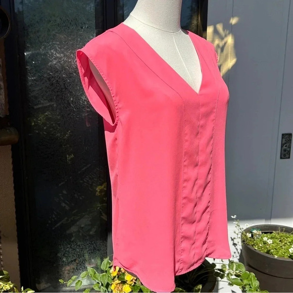 J Crew Sleeveless Sheer V-Neck Tank Top Coral - Picture 4 of 8